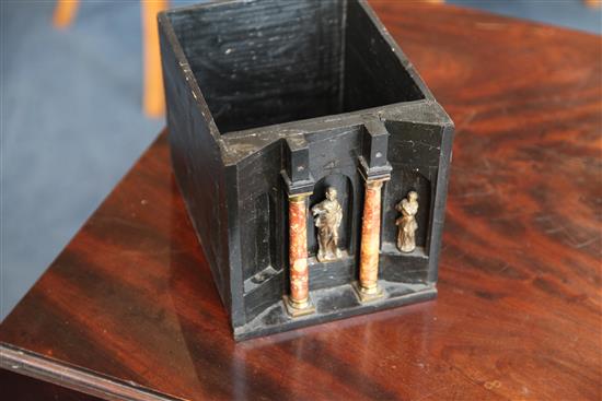 A 19th century Flemish ebonised table cabinet, 21in.